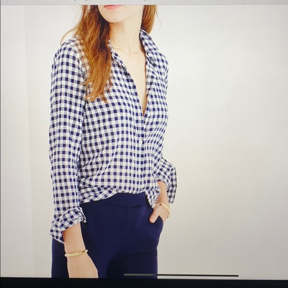 J. Crew gingham button down shirt